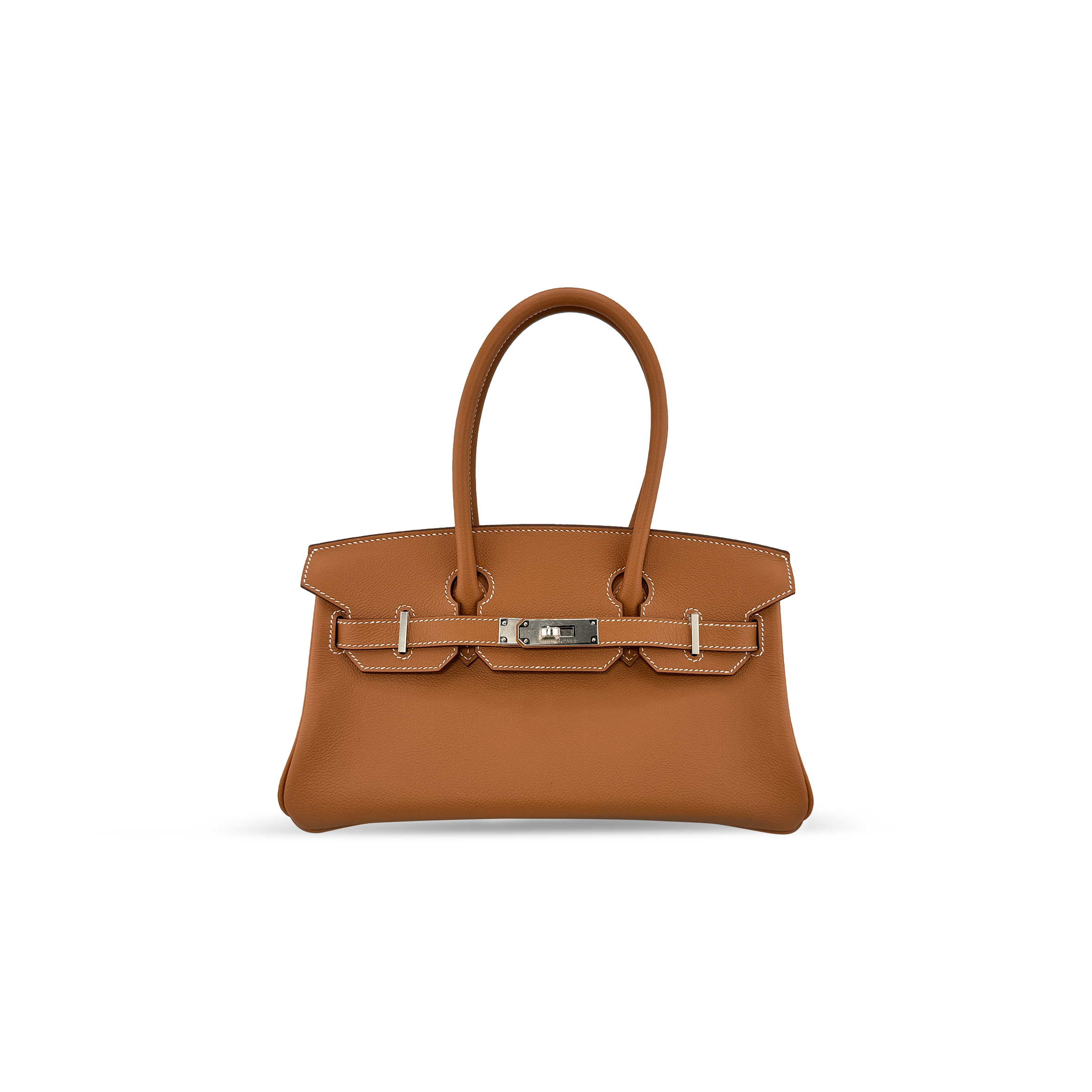 HERMES MASTER GOLD EVERCOLOR SHOULDER BIRKIN 29 PALLADIUM HARDWARE 382465 (29*16*3cm)